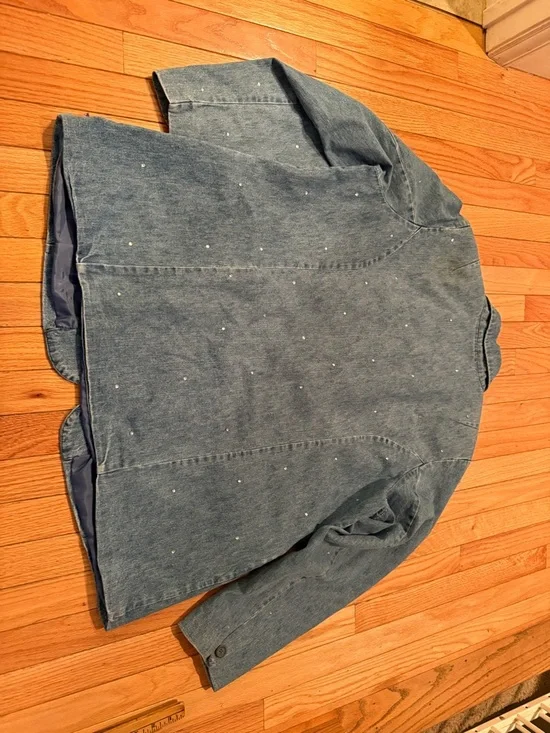 VTG Quacker Factory Denim Jacket Sequins- 1X - Picture 8 of 9
